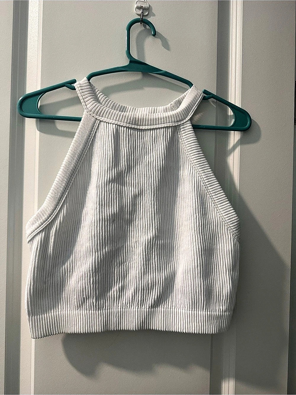 Aerie High Neck Tank Top Ribbed White XL Like New